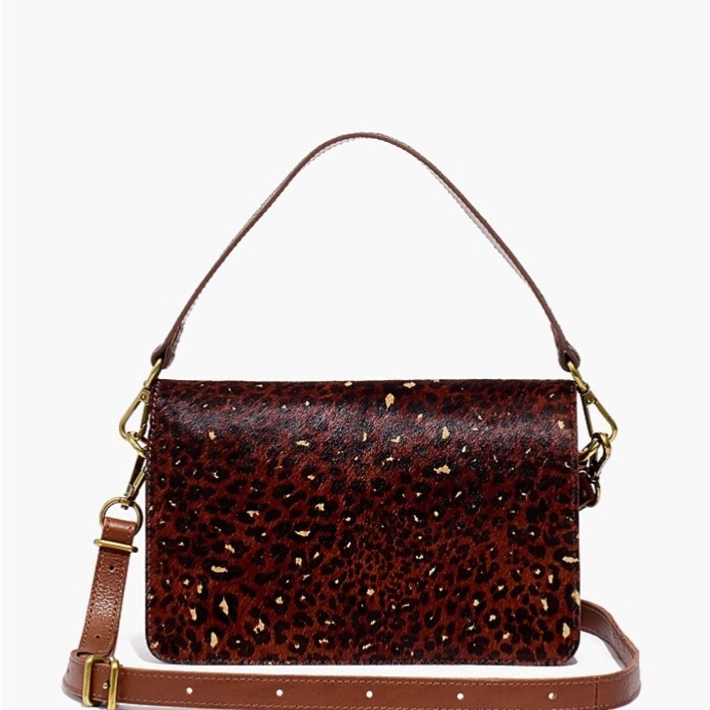 NWT The Flap Convertible Crossbody Bag: Painted Leopard Calf Hair Edition